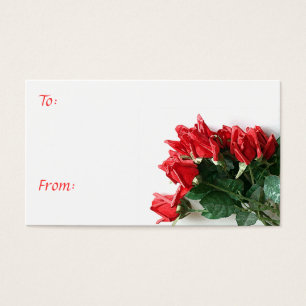 Customisable Red Rose Bouquet Floral Gift Tags