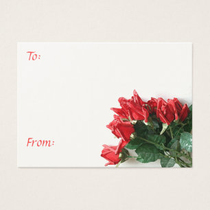 Customisable Red Rose Bouquet Floral Gift Tags