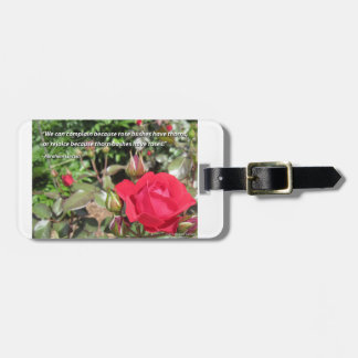 Customisable Red Rose Luggage Tag - Gratitude