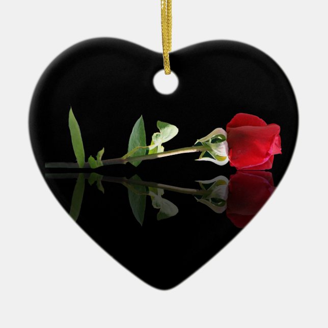 Customisable Red Rose Ornament (Front)