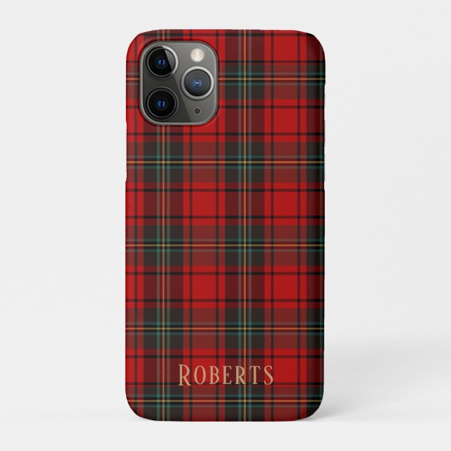 Customisable Red Scottish Tartan Cell Phone Case (Back)