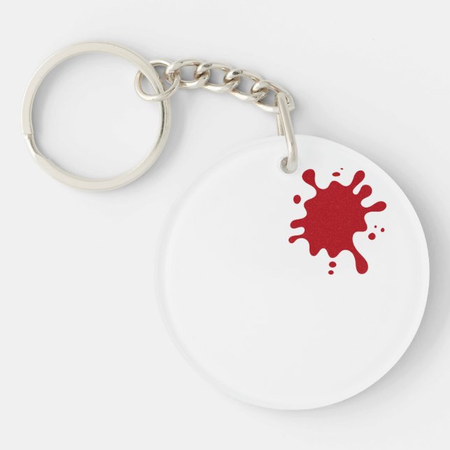Customisable Red Splash Acrylic Keychain (Front)