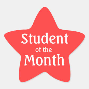 Customisable Red Star Student Of The Month Star Sticker