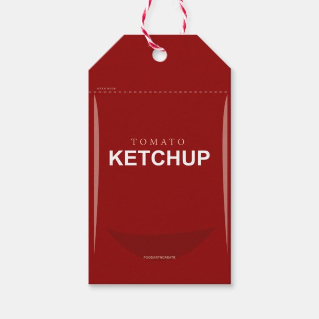 Customisable Red Tomato Ketchup Gift Tag (Front)