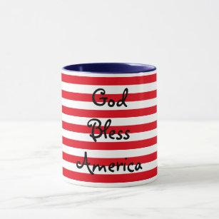 Customisable Red, White and Blue God Bless America Mug