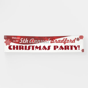 Customisable red white Christmas holiday banner