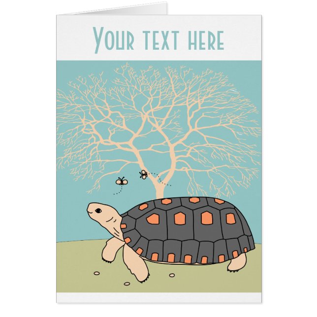 Customisable Redfoot Tortoise Card (Front)