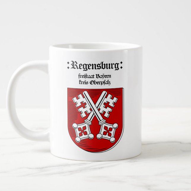Customisable Regensburg Freistaat 20oz Large Coffee Mug (Left)
