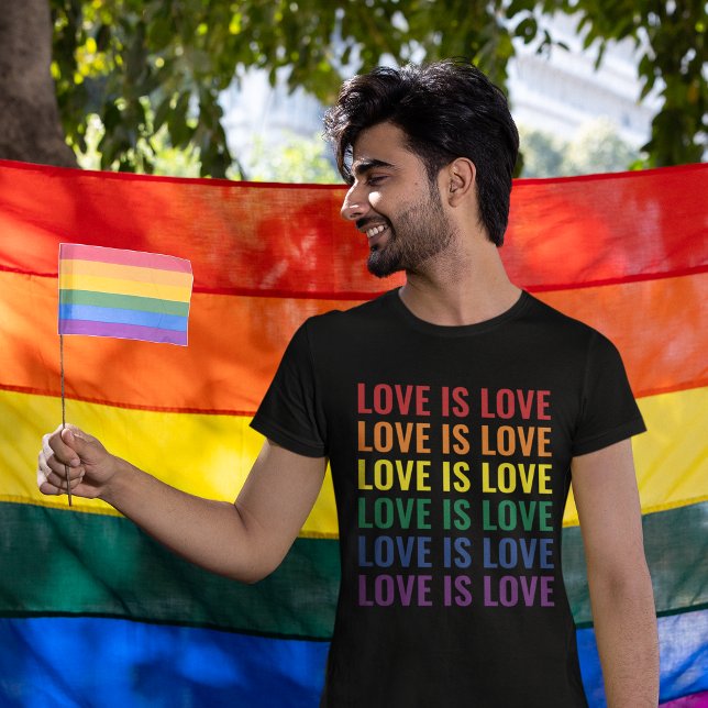 Customisable Repeating Text LGBTQ Gay Pride T-Shirt (Creator Uploaded)
