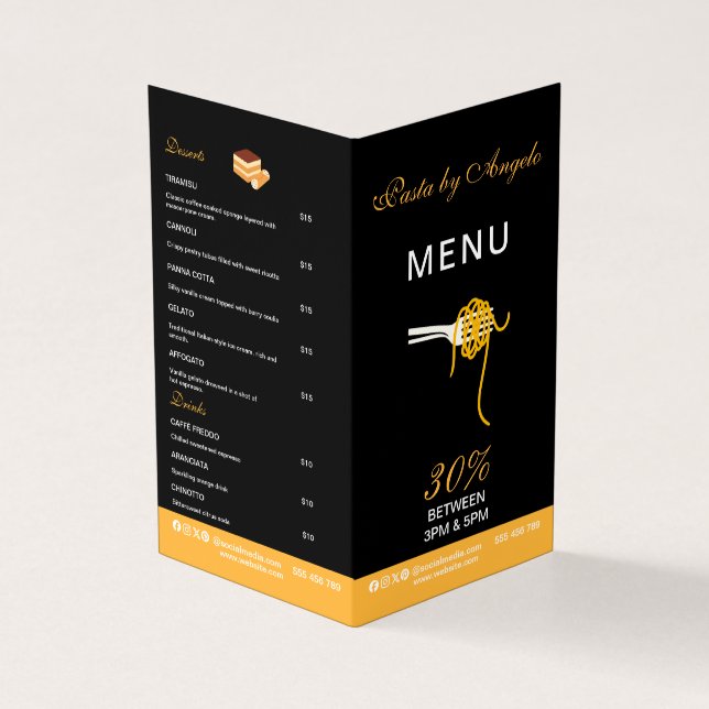 Customisable Restaurant Menu Brochure (Outside)