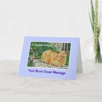 Customisable Retirement Card, Ginger Cat