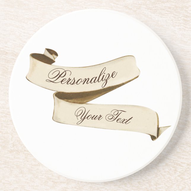 Customisable Retro Banner Old School Vintage Coaster (Front)