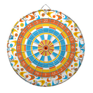 Customisable Retro Boomerangs Dartboard