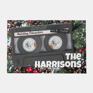 Customisable Retro Cassette Tape Christmas Doormat