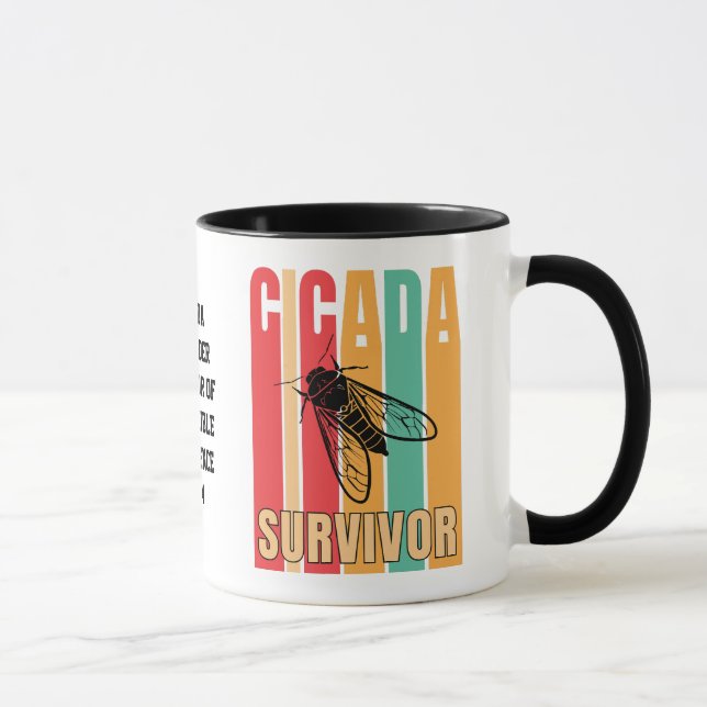 Customisable Retro CICADA SURVIVOR Souvenir Mug (Right)