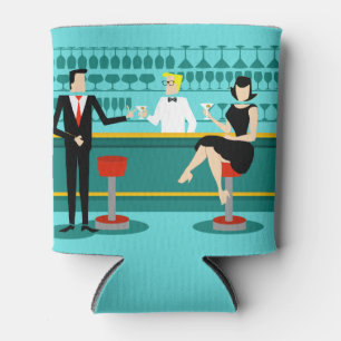 Customisable Retro Cocktail Lounge Can Cooler