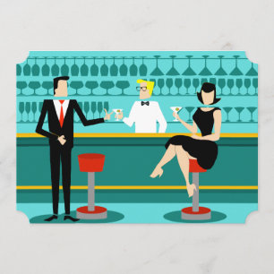 Customisable Retro Cocktail Lounge Invitation