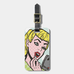 Customisable Retro Comic Book Cutie Luggage Tag