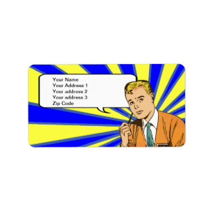 Customisable retro comic style address labels