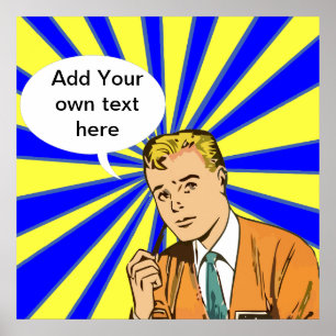 Customisable retro comic style design Large poster