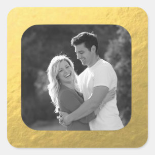 Customisable Retro Glamourous Gold Photo Stickers