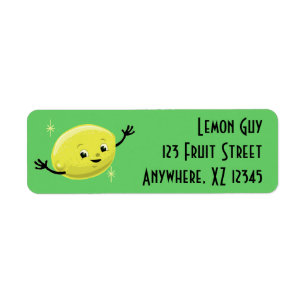 Customisable Retro Lemon Guy Return Address Label