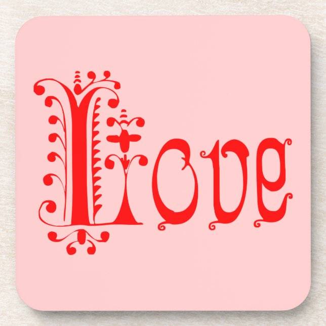 Customisable Retro LOVE Coaster (Front)