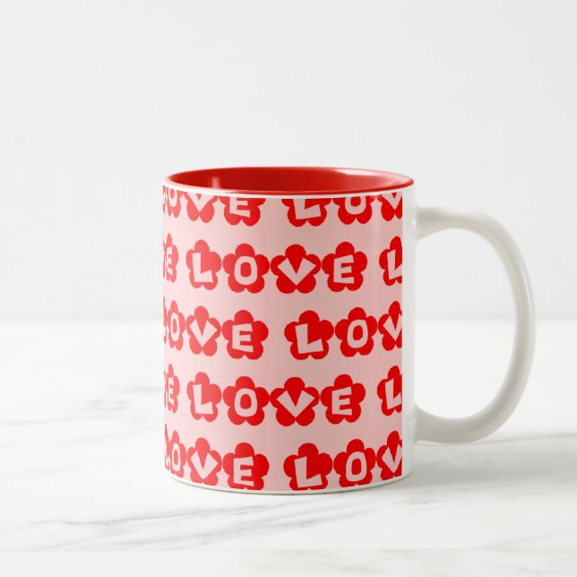 Customisable Retro LOVE Two-Tone Coffee Mug (Right)