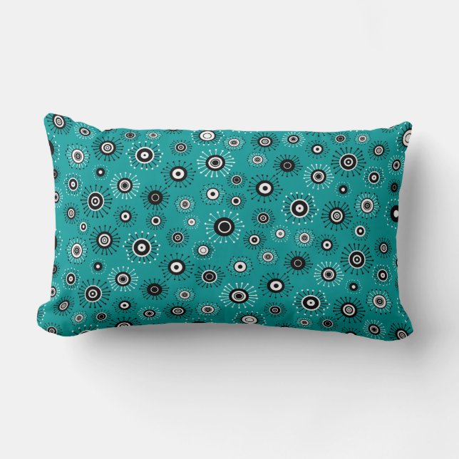Customisable Retro Mod Starbursts Lumbar Cushion (Front)