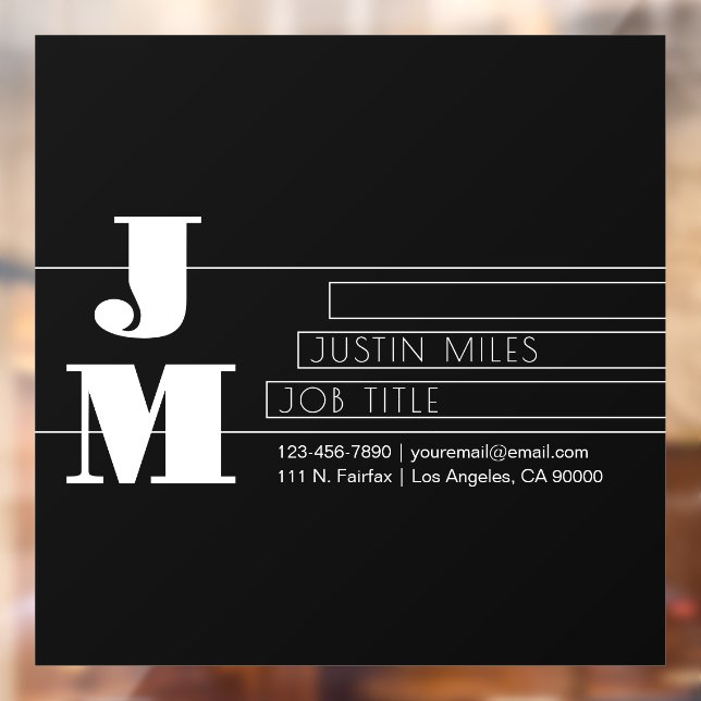 Customisable Retro-modern Black & White Monogram (Sheet 2)
