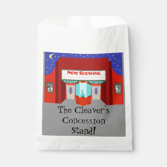 Customisable Retro Movie Theatre Favour Bags (Front)