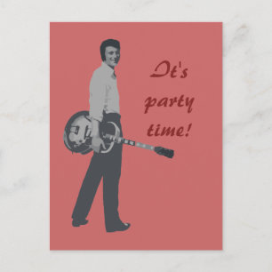 Customisable retro party invitation postcard