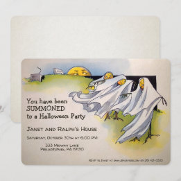 Customisable Retro Spooky Halloween Invitation