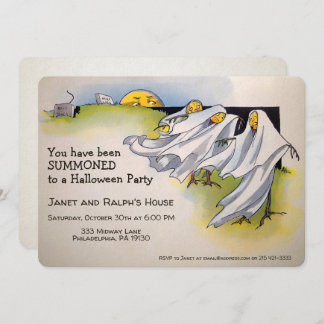 Customisable Retro Spooky Halloween Invitation