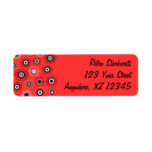 Customisable Retro Starbursts Return Address Label