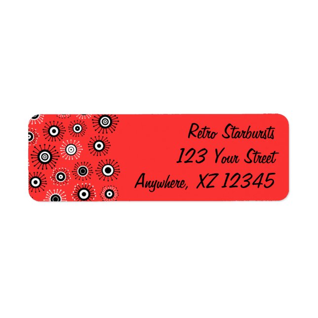 Customisable Retro Starbursts Return Address Label (Front)