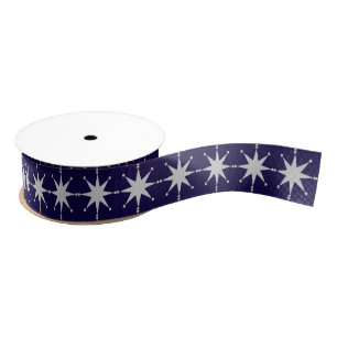 Customisable Retro Stars Grosgrain Ribbon