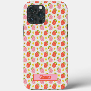Customisable Retro Strawberry and Daisy iPhone 13 Pro Max Case