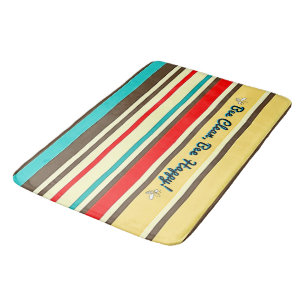 Customisable Retro Striped Bath Mat with Bees