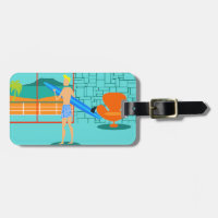 Customisable Retro Surfer Dude Luggage Tag