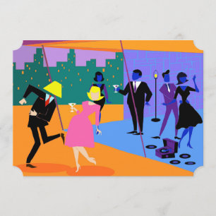 Customisable Retro Urban Rooftop Party Invitation