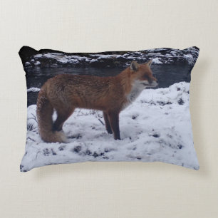 Customisable Reversible Red Fox in Snow Cushion