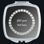 Customisable rhinestones on black compact mirror<br><div class="desc">Beautiful customisable compact mirror.</div>