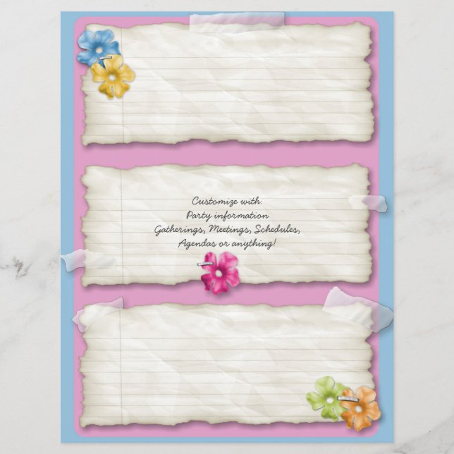 Customisable ripped paper hibiscus flyer (Front)