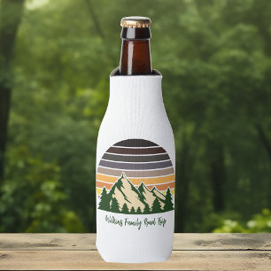 Customisable Road Trip Green Forest Nature Bottle Cooler