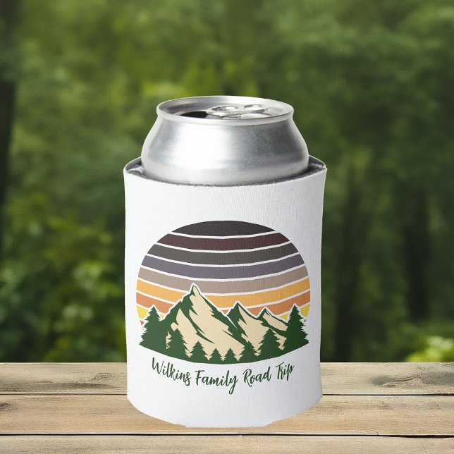 Customisable Road Trip Green Forest Nature Can Cooler (Creator Uploaded)
