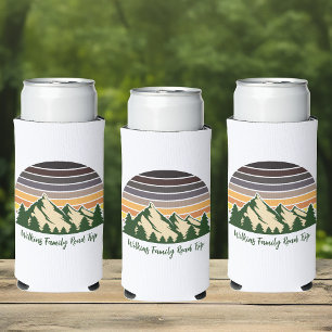 Customisable Road Trip Green Forest Nature Seltzer Can Cooler