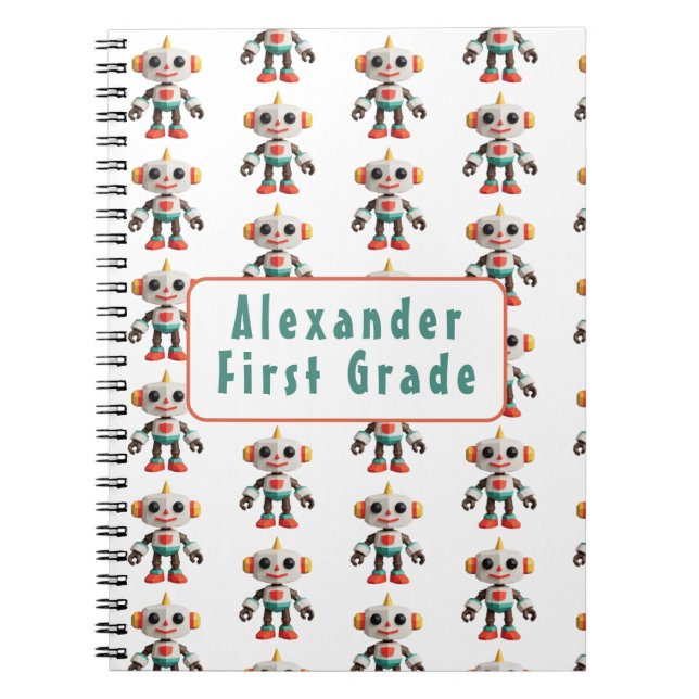 Customisable Robot Kids Notebook (Front)