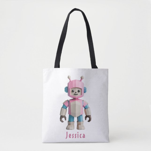 Customisable Robot Kids Tote Bag (Front)