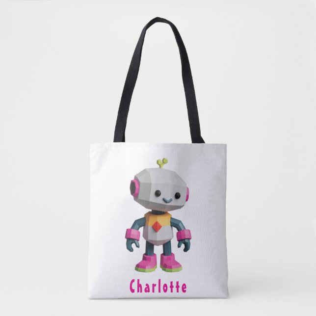 Customisable Robot Kids Tote Bag (Front)